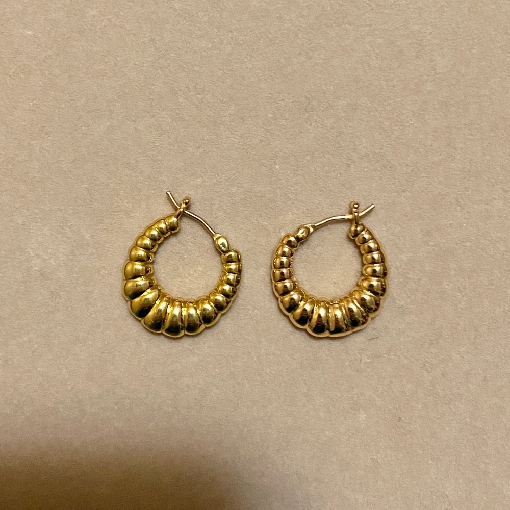 Gold “Croissant” Hoop Earrings